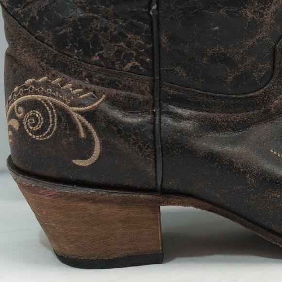 Circle G Cowgirl Boots Embroidered Western Snip Toe Bone Dragonfly Feminine Boho - Picture 5 of 16